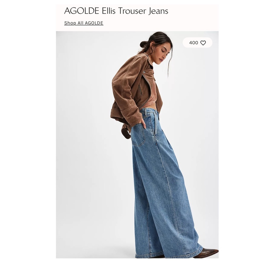 AGOLDE Ellis Trousers, Baffle Wash, Size 27, NWT